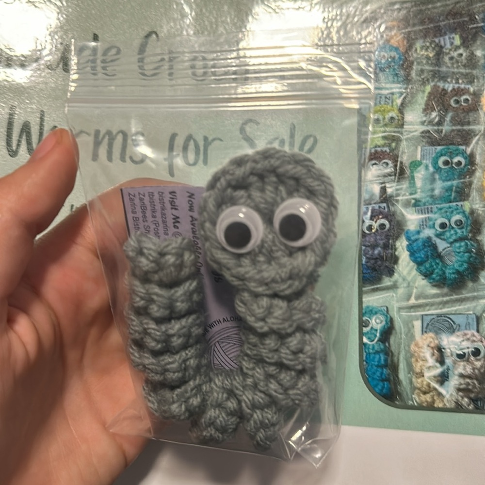Handmade Crochet Worry Worm